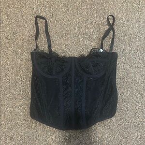 Black Lace Bustier Top